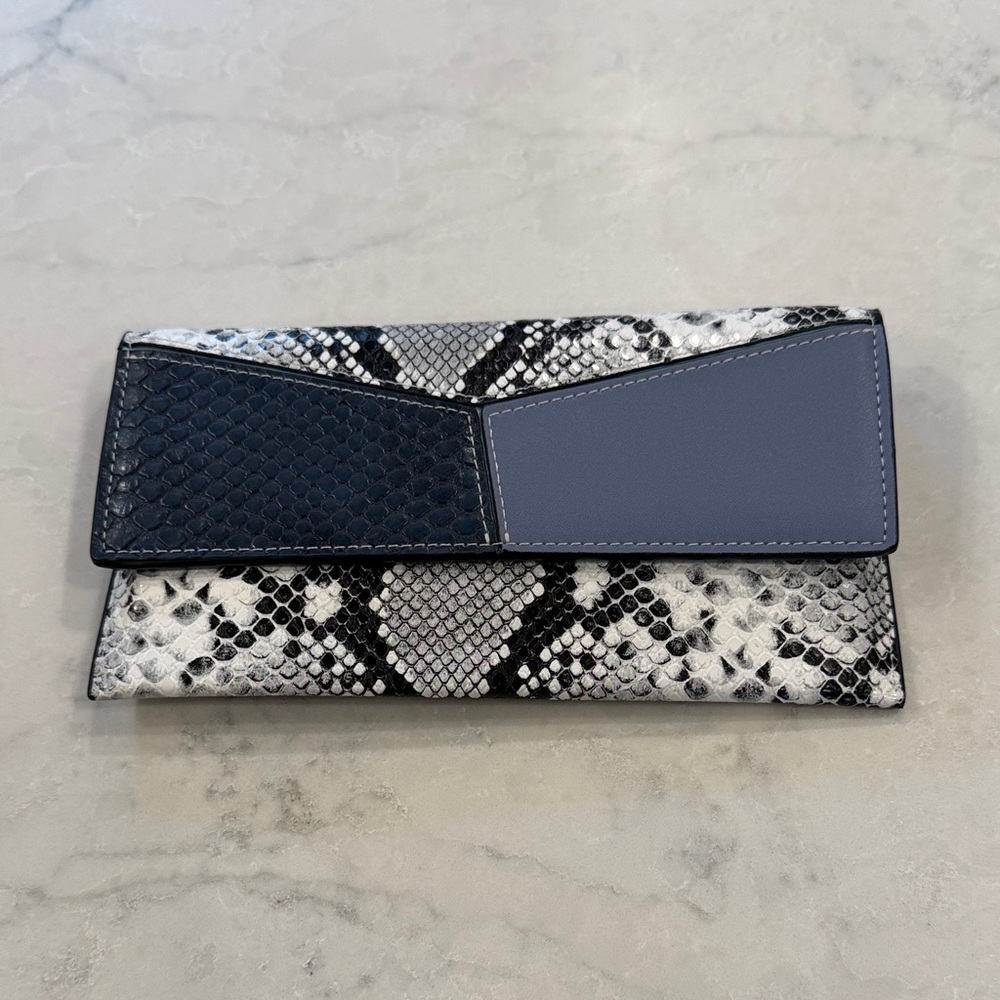 Elegant Blue and Gray Eyeglass Case